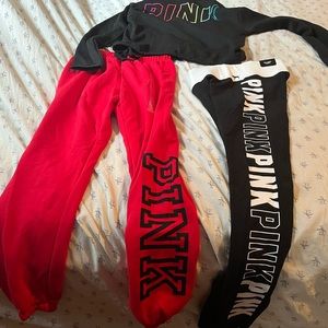 Victoria secret Pink bundle classic  sweatpants& yoga leggings& hoodie